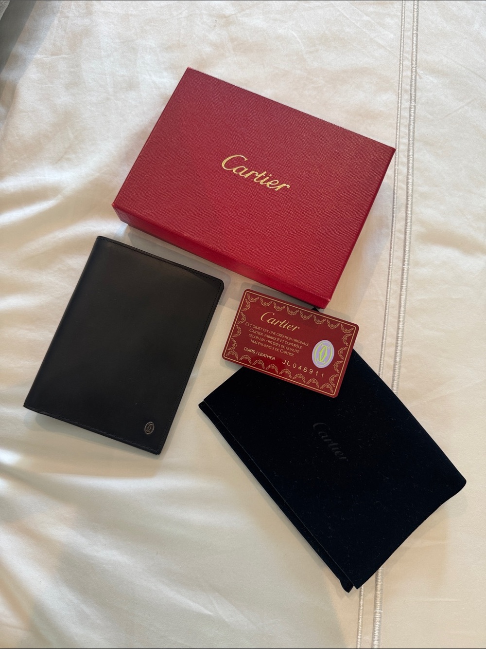 Vintage Cartier Paris Black Leather Wallet – Never Used + Box & Card